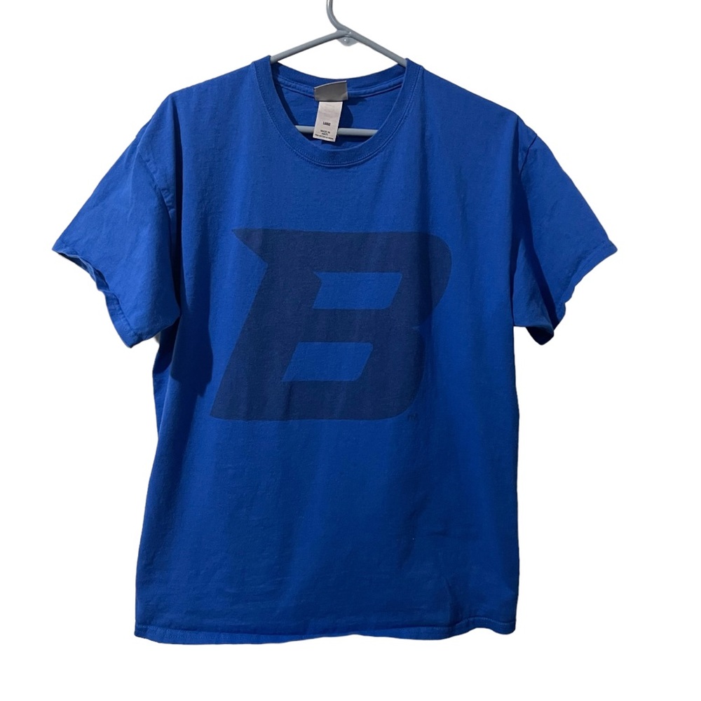 MV Sport Shirt Men‎ Large Blue Lightweight Casual Graphic Short Sleeve Crew Neck